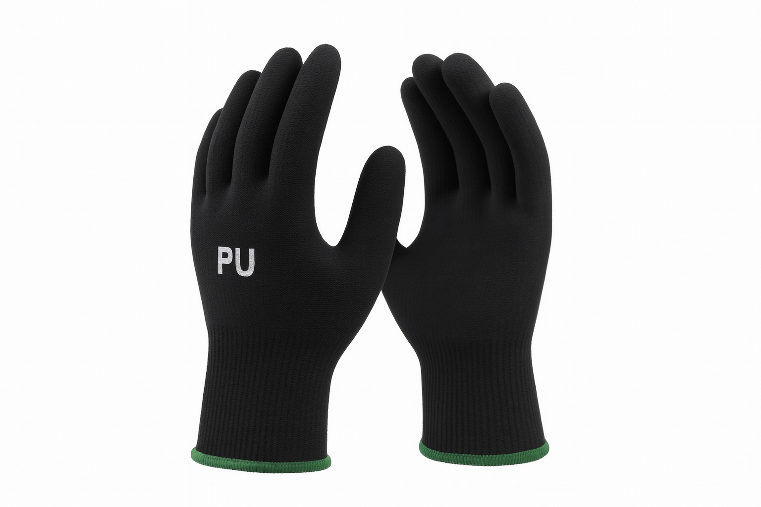 Guantes PU sin Recubrimiento (Negros) - Guantes de poliéster sin recubrimiento para manejo e inspección de piezas delicadas. Máxima sensibilidad táctil y protección contra rayaduras sin comprometer la destreza.